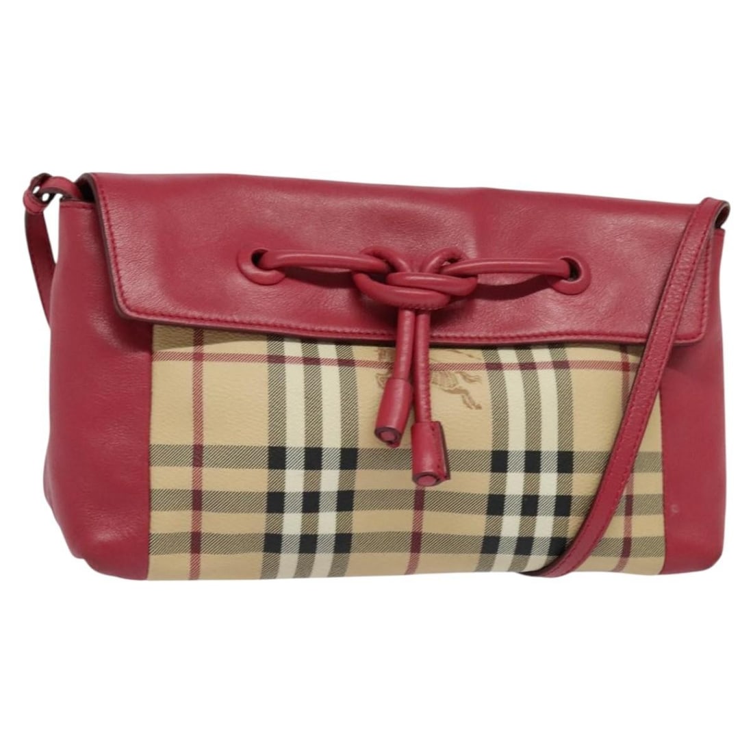 Burberry shoulder bag in beige pink Nova Check PVC leather: Burberry shoulder bag in beige pink Nova Check PVC leather Burberry Nova Check shoulder bag in PVC leather with a beige and pink exterior. Made in Romania, this women's bag measures approximately 11.0