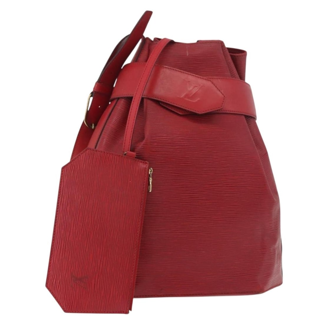 Louis Vuitton M80197 Epi Leather GM Shoulder Bag Red with Pouch: Louis Vuitton M80197 Epi Leather GM Shoulder Bag Red with Pouch Louis Vuitton Epi Sac Depaule GM shoulder bag in red Epi leather, made in France. The bag comes with a pouch and is identified by produc
