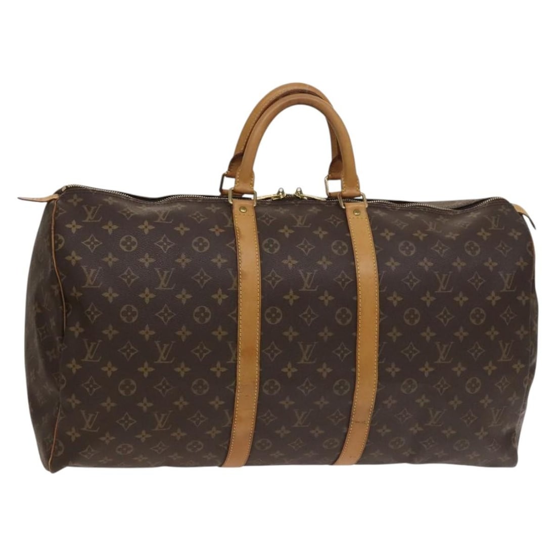 Louis Vuitton M41424 Keepall 55 Monogram Canvas Boston Bag: Louis Vuitton M41424 Keepall 55 Monogram Canvas Boston Bag Louis Vuitton Keepall 55 Boston bag in Monogram canvas, model M41424, made in France. This women's travel bag is offered as the bag only; ite