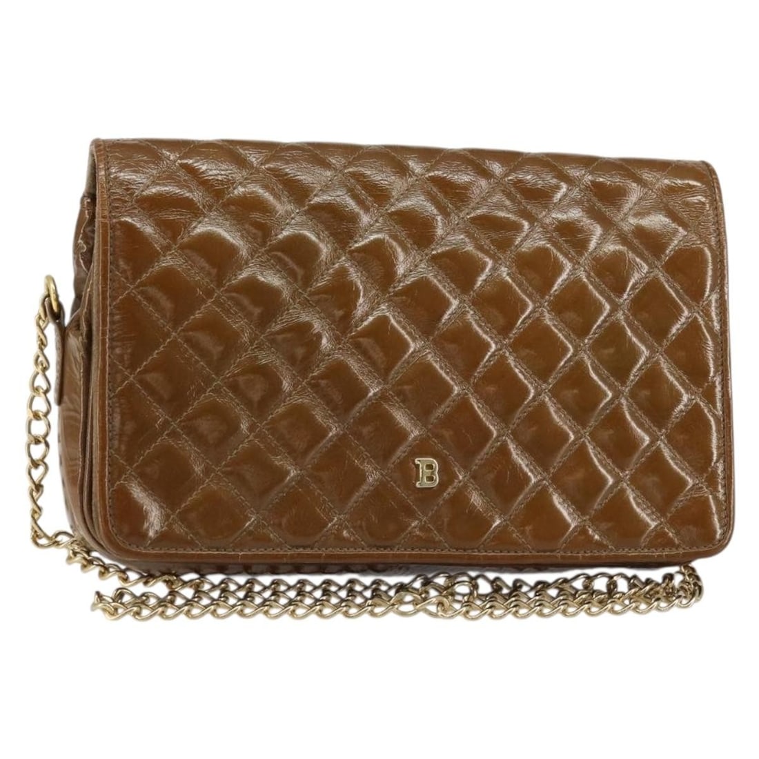 BALLY Brown Gold Enamel Chain Shoulder Bag Authentic Italy: BALLY Brown Gold Enamel Chain Shoulder Bag Authentic Italy This exquisite BALLY Chain Shoulder Bag showcases a luxurious brown and gold enamel exterior, embodying elegance and style. With an approxima