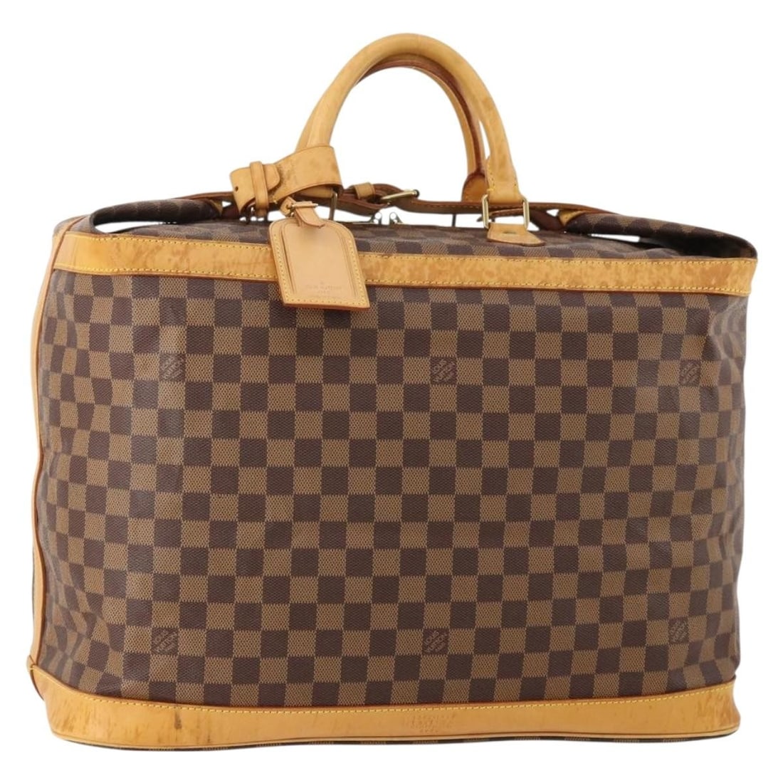 Louis Vuitton N41160 Damier Ebene Cruiser 45 Boston Bag: Louis Vuitton N41160 Damier Ebene Cruiser 45 Boston Bag Louis Vuitton Damier Ebene Cruiser Bag 45 in Boston bag style, made in France from Damier Ebene canvas. It comes with a name tag and powanie acc