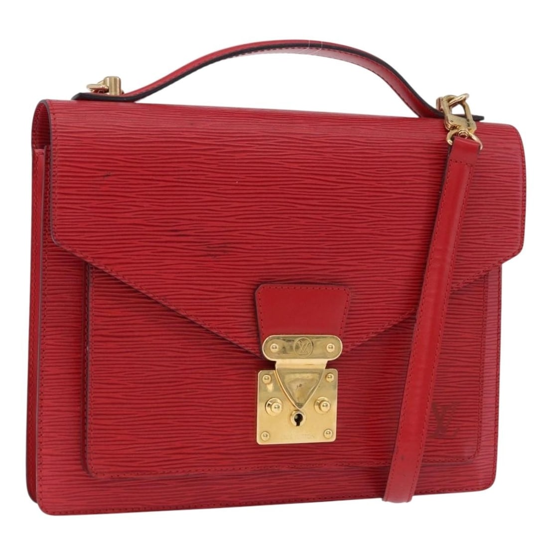 Louis Vuitton Monceau 28 Epi Leather 2way Handbag Red M40783 (1 of 18)