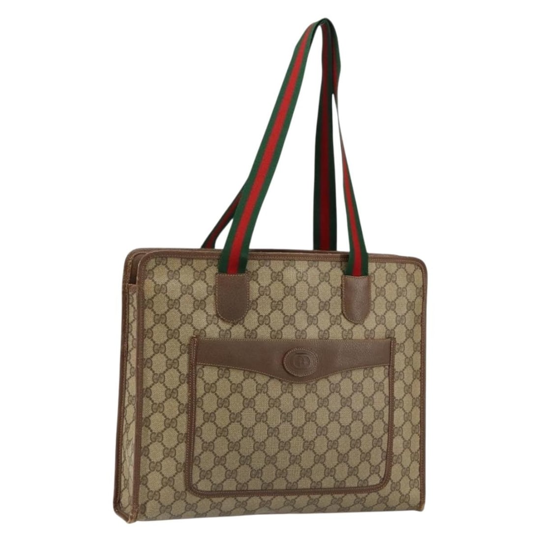 GUCCI GG Supreme Sherry Line Tote Bag Beige Red 89 02 997 Authentic (1 of 18)