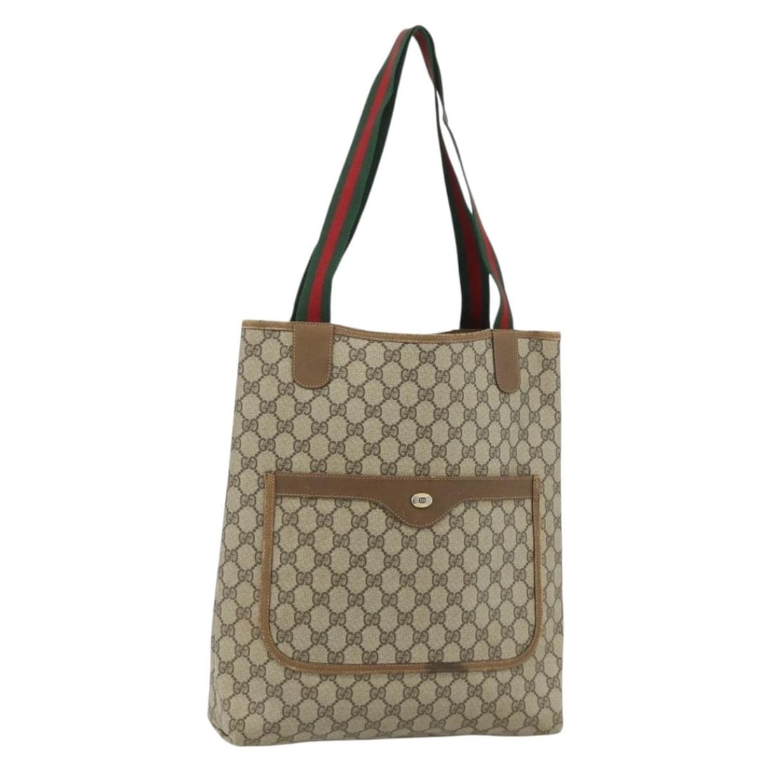 Gucci Sherry Web GG Supreme PVC Tote Bag Beige Gold 39 02 003: Gucci Sherry Web GG Supreme PVC Tote Bag Beige Gold 39 02 003 Gucci GG Supreme Web Sherry Line tote bag in beige and gold, made from PVC leather and GG canvas. It is made in Italy and comes with the i