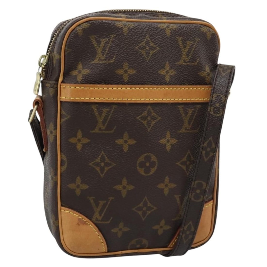 Louis Vuitton M45266 Danube Monogram Canvas Shoulder Bag: Louis Vuitton M45266 Danube Monogram Canvas Shoulder Bag Louis Vuitton Monogram Danube Shoulder Bag in Monogram Canvas, made in France. This shoulder bag features the classic Monogram color/pattern, p