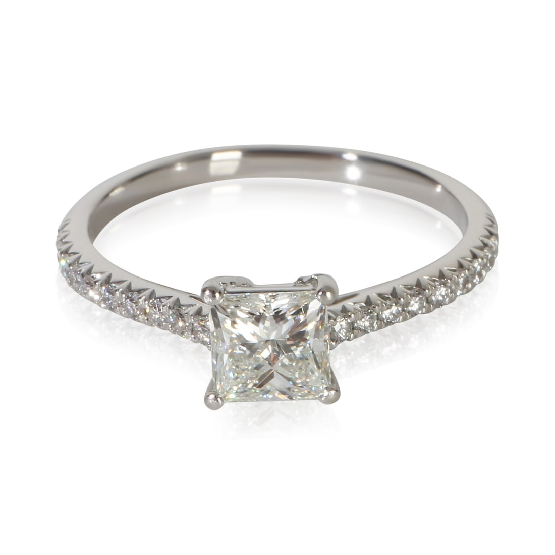 Tiffany & Co. Novo Platinum Engagement Ring 0.74 ct Princess Diamond (1 of 5)