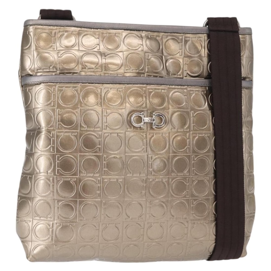 Salvatore Ferragamo Gancini Gold Enamel Shoulder Bag with Dust Bag (1 of 18)