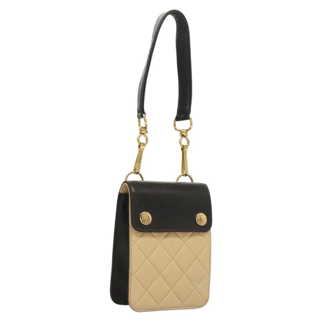 Beige Lambskin Handbag by Chanel with CC Logo France: Beige Lambskin Handbag by Chanel with CC Logo France This CHANEL handbag is crafted from beige lambskin leather and designed for women. It features a compact silhouette with approximate dimensions of 