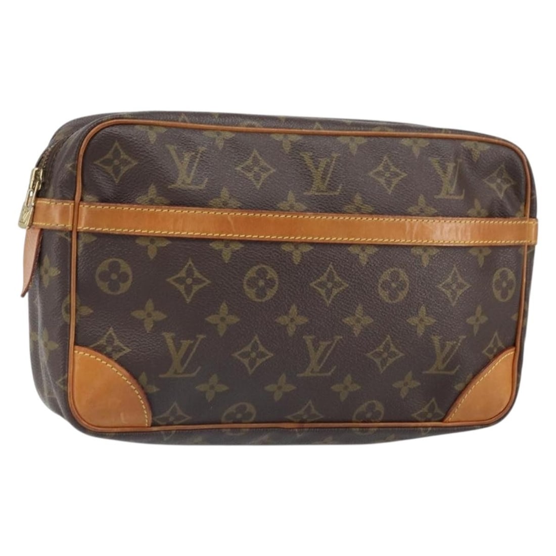 Louis Vuitton Compiegne 28 Monogram Canvas Clutch Bag M51845 France: Louis Vuitton Compiegne 28 Monogram Canvas Clutch Bag M51845 France This Louis Vuitton Compiegne 28 clutch bag features the iconic Monogram Canvas exterior and is crafted in France. The bag shows noti