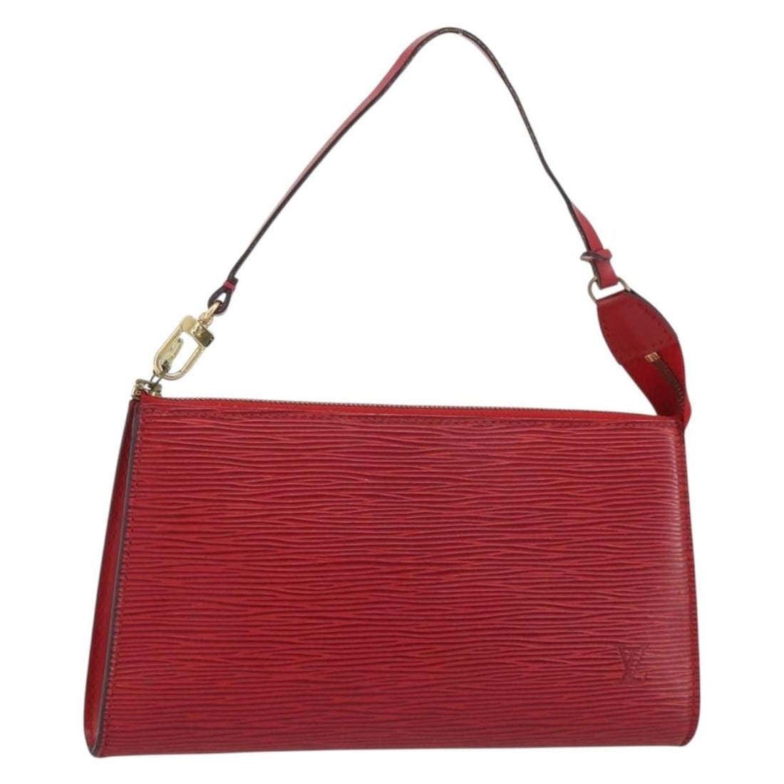 Red Epi Leather Pouch Louis Vuitton Pochette Accessoires M52947: Red Epi Leather Pouch Louis Vuitton Pochette Accessoires M52947 Louis Vuitton Epi Pochette Accessoires pouch in red Epi leather. Made in France, this pouch is identified by product number M52947 and s