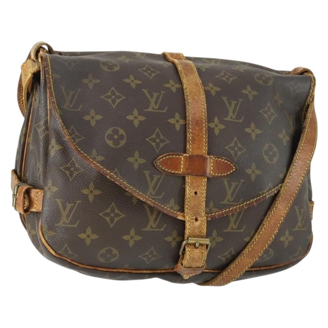 Louis Vuitton Saumur 30 Monogram Canvas Shoulder Bag M42256 France: Louis Vuitton Saumur 30 Monogram Canvas Shoulder Bag M42256 France The Louis Vuitton Monogram Saumur 30 is a women's shoulder bag crafted from signature monogram canvas. This bag features an adjustabl