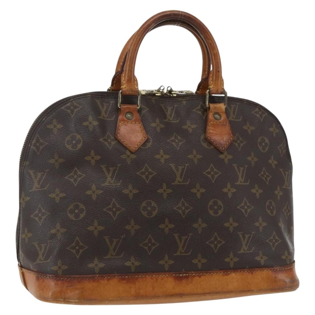 Alma Monogram Canvas Handbag by Louis Vuitton M51130 France: Alma Monogram Canvas Handbag by Louis Vuitton M51130 France This Louis Vuitton Monogram Alma handbag features the iconic monogram canvas exterior in classic monogram color. The bag is crafted in Franc