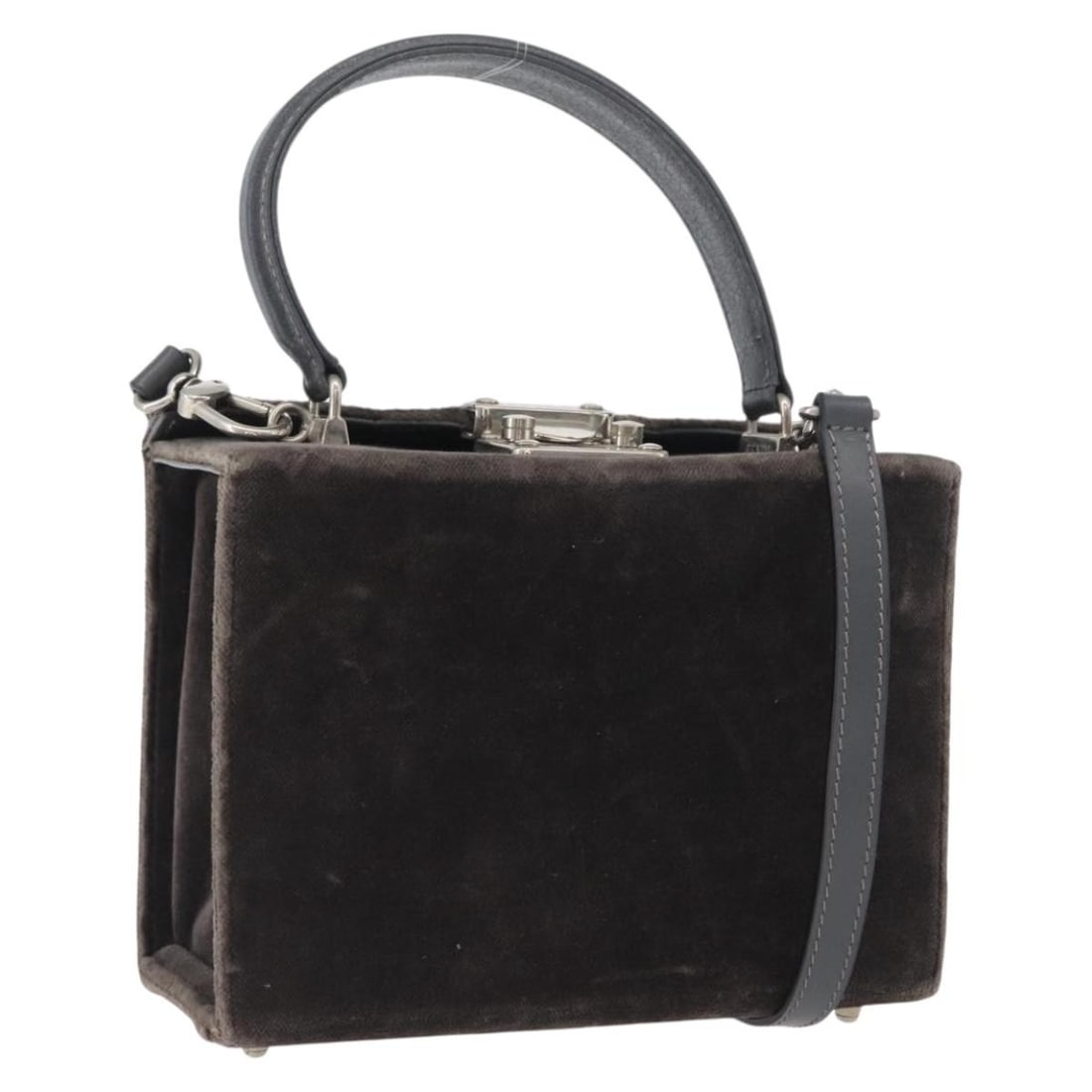 Gray Silver Velor Shoulder Bag FENDI Made in Italy: Gray Silver Velor Shoulder Bag FENDI Made in Italy Fendi shoulder bag in gray and silver velor, made in Italy. The bag is described as heavily used with visible wear, including out of shape areas, rub