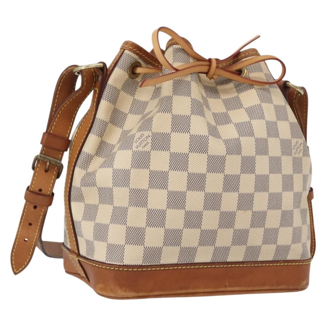 Louis Vuitton N41220 Noe BB Damier Azur Canvas Shoulder Bag: Louis Vuitton N41220 Noe BB Damier Azur Canvas Shoulder Bag This is a Louis Vuitton Noe BB shoulder bag in Damier Azur canvas, made in France. It features a shoulder strap with an approximate length o