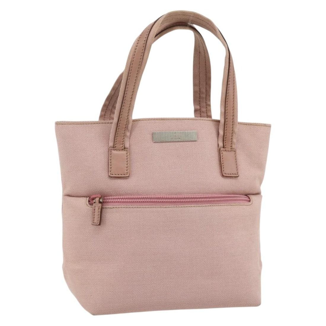 Gucci 76480 Pink Silver Canvas Hand Bag for Women: Gucci 76480 Pink Silver Canvas Hand Bag for Women Gucci women's handbag in pink and silver canvas, made in Italy. This compact handbag has a structured everyday size and is offered without the origina