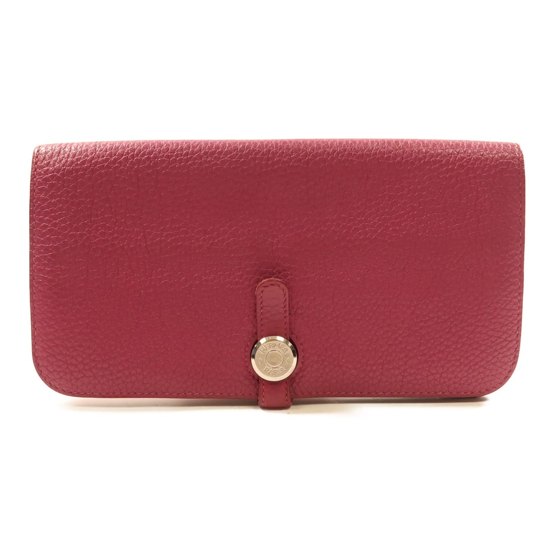 Hermes Dogon Long Wallet Togo Leather Rose Pourpre PHW: Hermes Dogon Long Wallet Togo Leather Rose Pourpre PHW Hermes Dogon long wallet in Togo leather and calfskin (cowhide), presented in Rose Pourpre. It features PHW hardware, a card compartment, open po