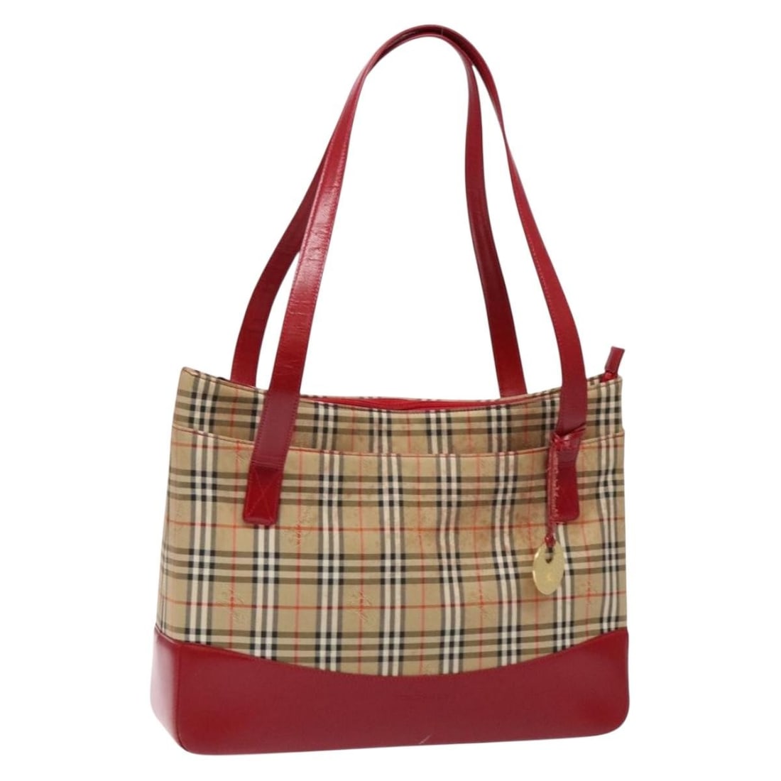 Burberry Nova Check Tote Bag Beige Gold Canvas 140196: Burberry Nova Check Tote Bag Beige Gold Canvas 140196 This Burberry Nova Check Tote Bag is a stylish accessory made from durable canvas in a sophisticated beige and gold color scheme. With approximate