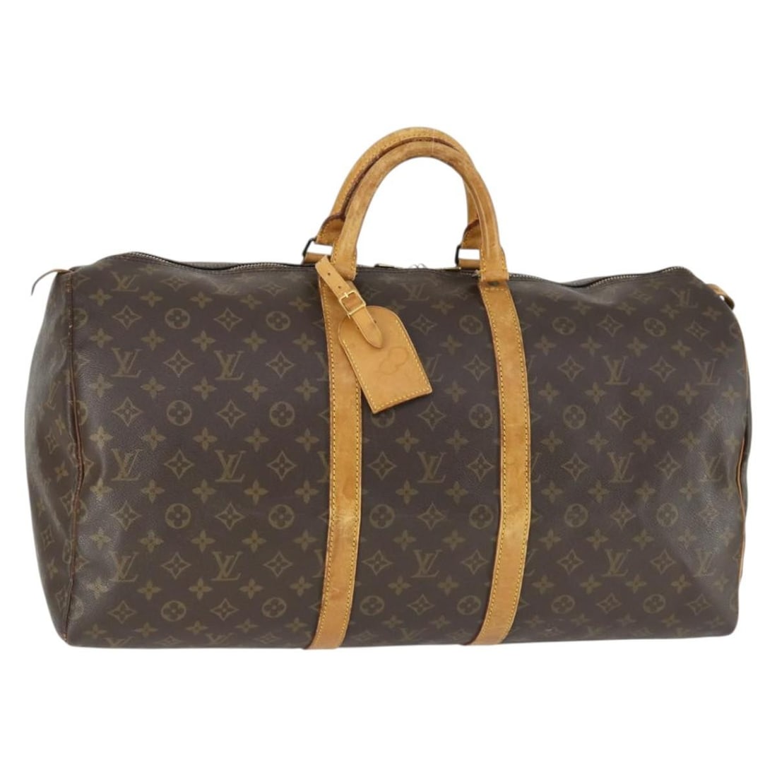 Louis Vuitton M41424 Keepall 55 Monogram Canvas Boston Bag: Louis Vuitton M41424 Keepall 55 Monogram Canvas Boston Bag Louis Vuitton Keepall 55 Boston Bag in Monogram Canvas, made in France. It comes with a name tag and is identified by product no. M41424. The