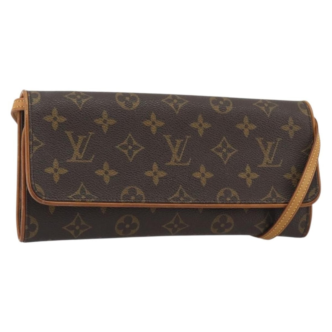 Louis Vuitton M51852 Pochette Twin GM Monogram Canvas Shoulder Bag: Louis Vuitton M51852 Pochette Twin GM Monogram Canvas Shoulder Bag Louis Vuitton Monogram Pochette Twin GM shoulder bag in Monogram Canvas, made in France. This women's shoulder bag features the Monog