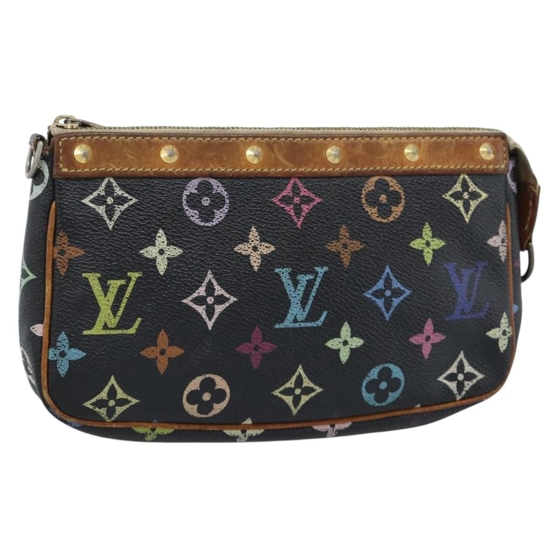 Louis Vuitton M92648 Multicolor Canvas Accessory Pouch Black: Louis Vuitton M92648 Multicolor Canvas Accessory Pouch Black Louis Vuitton Multicolor Pochette Accessoires pouch in black Monogram Multicolor Canvas. This accessory pouch was made in France and is ide