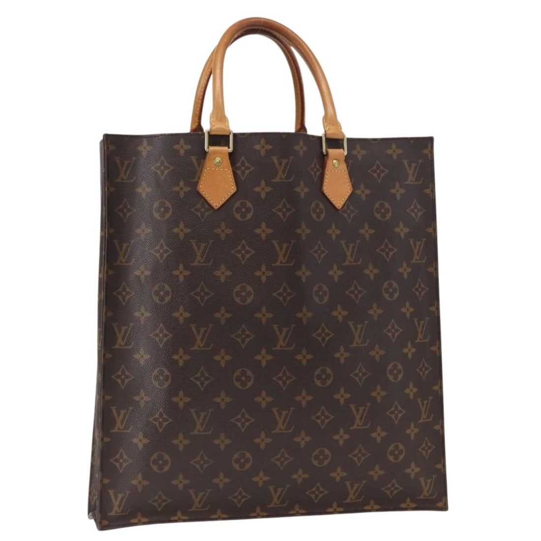 LOUIS VUITTON Monogram Sac Plat Hand Bag M51140 Auth France: LOUIS VUITTON Monogram Sac Plat Hand Bag M51140 Auth France This authentic LOUIS VUITTON Monogram Sac Plat Hand Bag (M51140) showcases the iconic Monogram Canvas exterior, embodying the luxury and cra