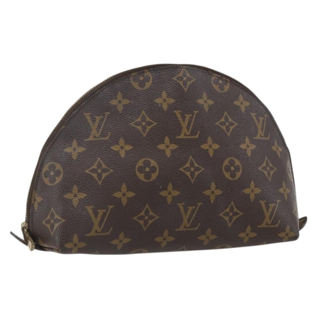 Louis Vuitton Monogram Canvas Cosmetic Pouch M47520 France: Louis Vuitton Monogram Canvas Cosmetic Pouch M47520 France This Louis Vuitton Monogram Trousse Demi Ronde cosmetic pouch is crafted from signature Monogram canvas and features a compact, semi-rounded 