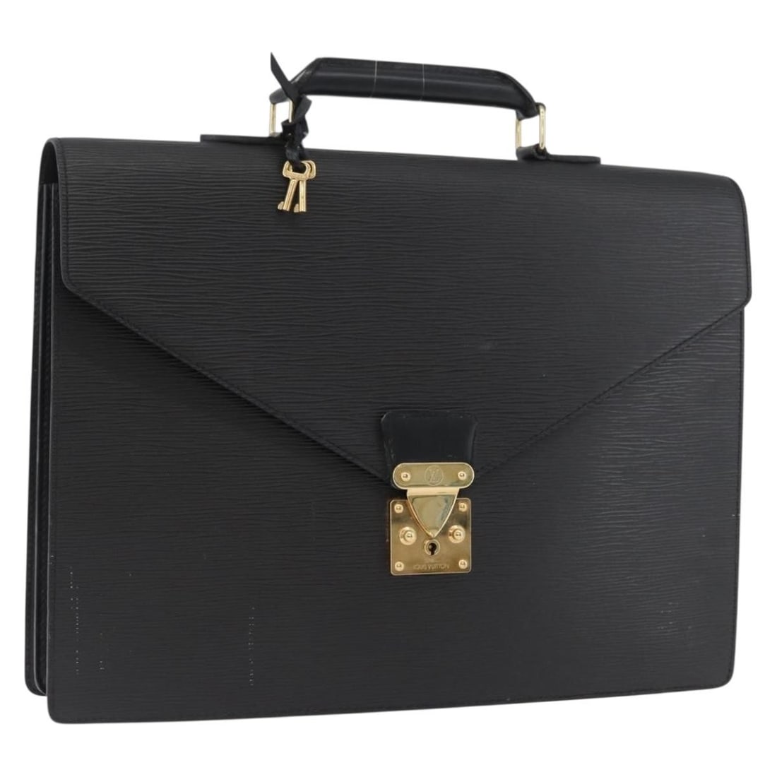 Black Epi Leather Briefcase Louis Vuitton Serviette Conseiller M54422 (1 of 18)