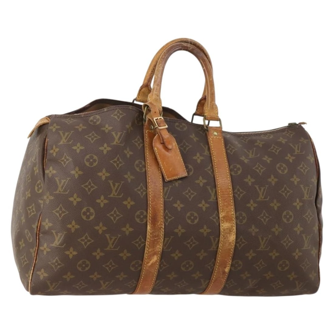 Louis Vuitton M41428 Keepall 45 Monogram Canvas Boston Bag: Louis Vuitton M41428 Keepall 45 Monogram Canvas Boston Bag Louis Vuitton Keepall 45 Boston bag in Monogram canvas with a name tag included. This older model is marked M41428 and was made in France. Co