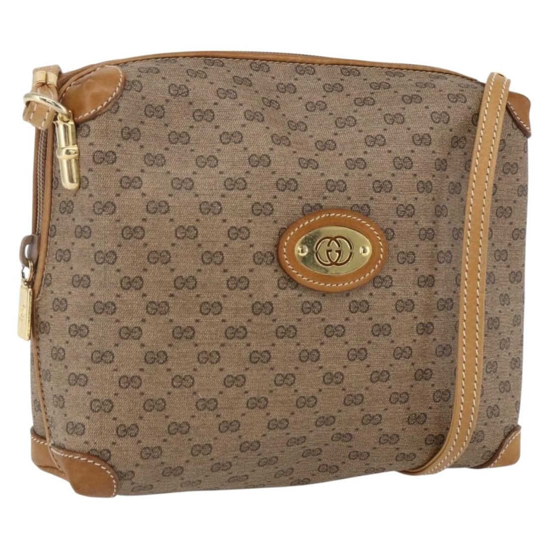 Gucci 07 37 4916 Micro GG Canvas PVC Shoulder Bag Beige Gold: Gucci 07 37 4916 Micro GG Canvas PVC Shoulder Bag Beige Gold This Gucci Micro GG Supreme Shoulder Bag features beige and gold tones crafted from PVC leather and micro small GG canvas. Designed as a co