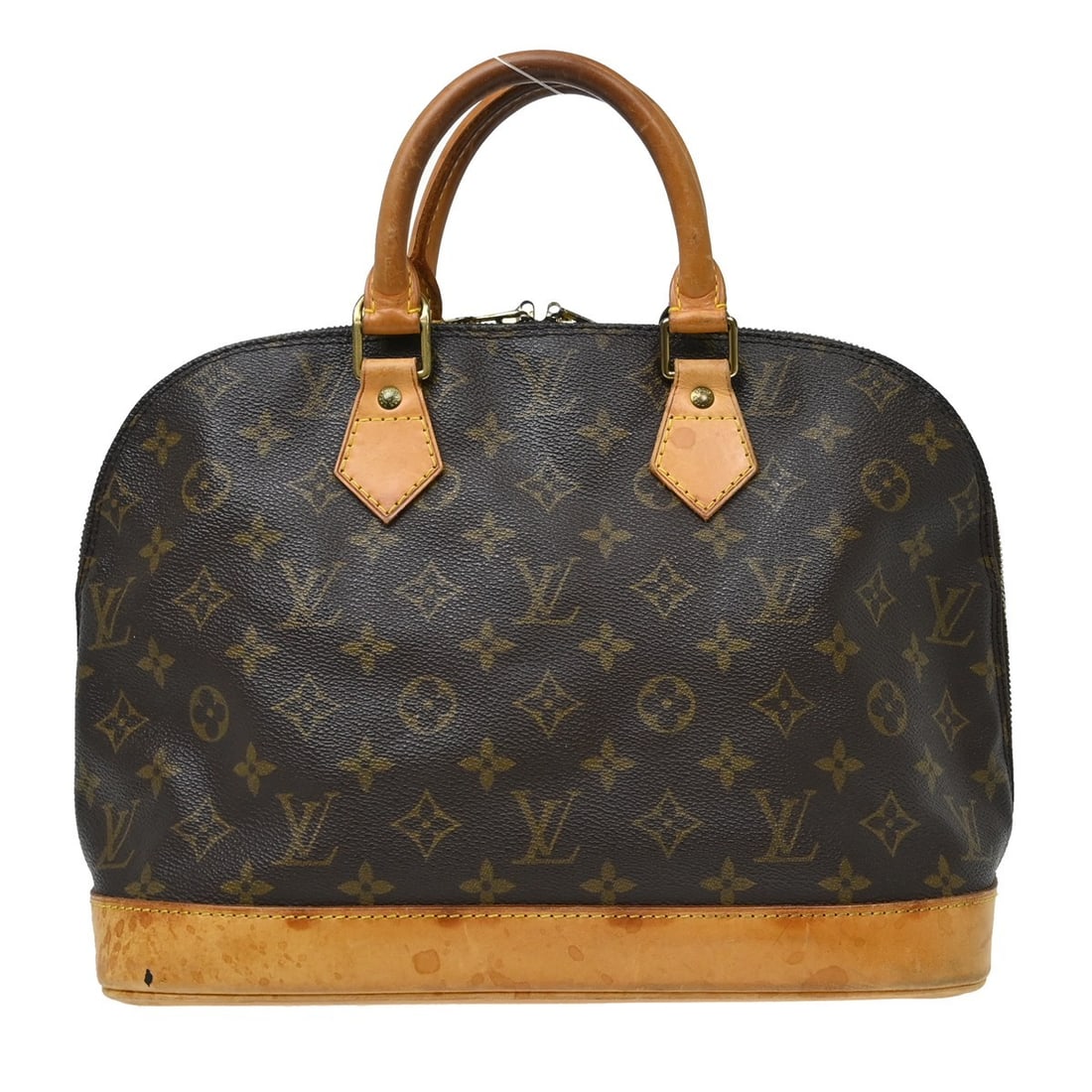 Louis Vuitton Alma M51130 Monogram Canvas Handbag Brown: Louis Vuitton Alma M51130 Monogram Canvas Handbag Brown Louis Vuitton Alma handbag in Monogram canvas and leather, made in France. The bag shows heavy exterior wear with scuffs, scratches, suntan, ink