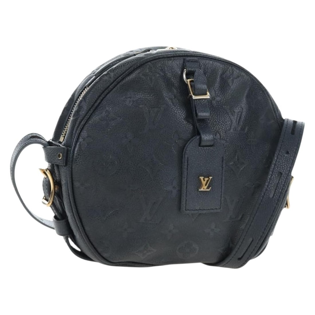 Louis Vuitton M45649 Boite Chapeau Souple MM Noir Shoulder Bag: Louis Vuitton M45649 Boite Chapeau Souple MM Noir Shoulder Bag Louis Vuitton Monogram Empreinte Boite Chapeau Souple MM shoulder bag in Noir, made in France from Monogram Empreinte leather. This women