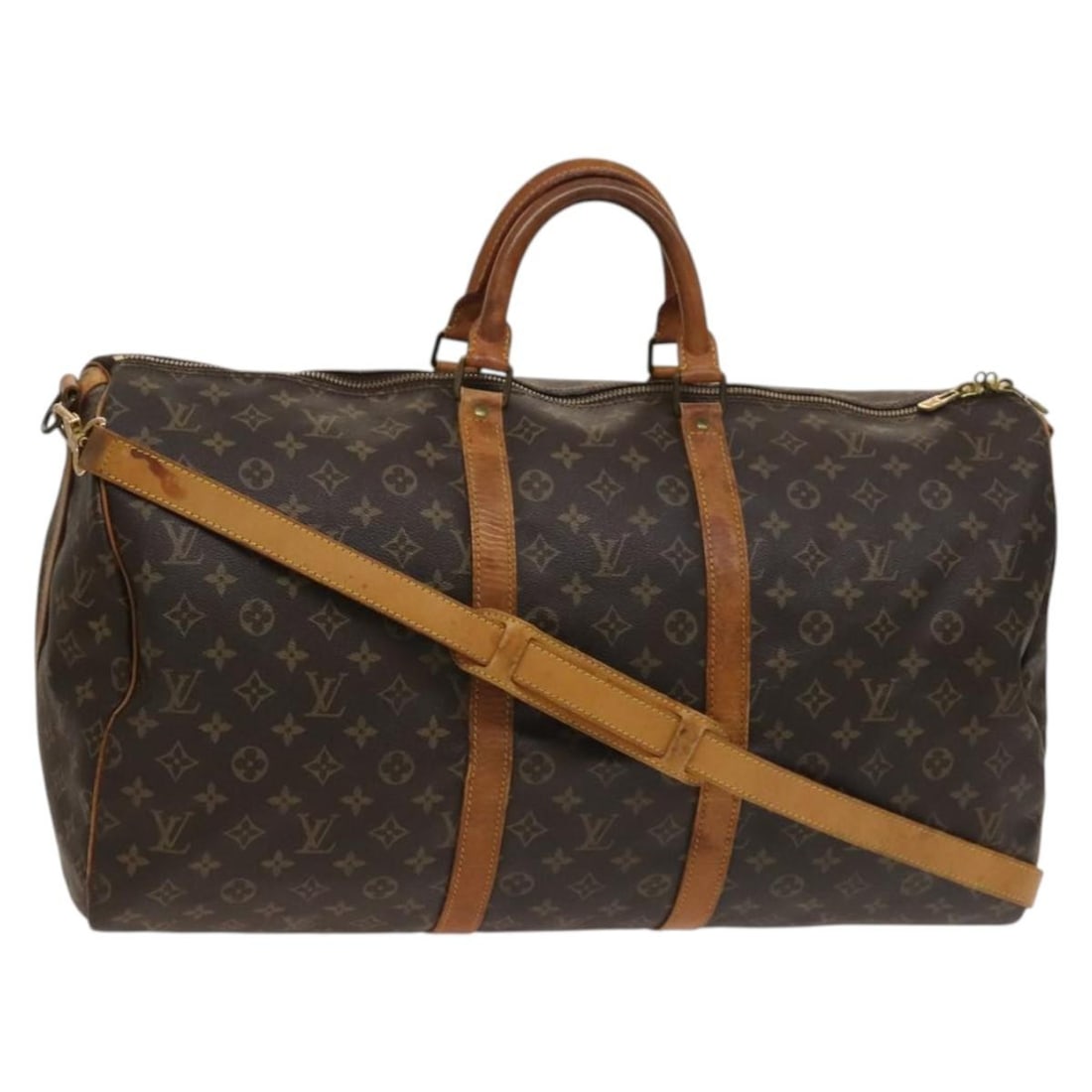 Louis Vuitton M41414 Keepall 55 Monogram Canvas Boston Bag Strap: Louis Vuitton M41414 Keepall 55 Monogram Canvas Boston Bag Strap Louis Vuitton Keepall Bandouliere 55 Boston bag in Monogram Canvas, made in France. It comes with a shoulder strap and features the M41