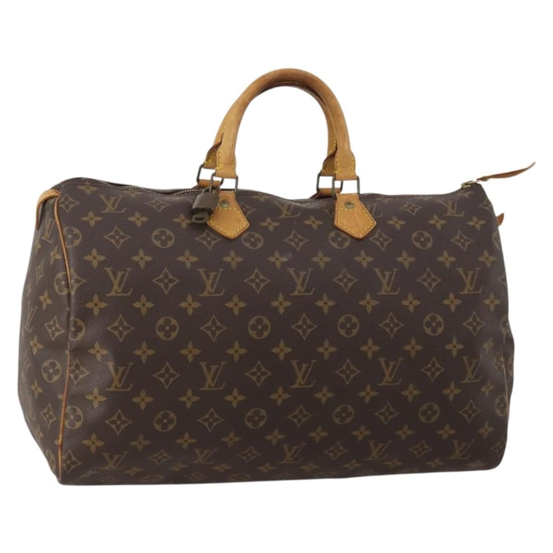 Louis Vuitton M41522 Speedy 40 Monogram Canvas Handbag: Louis Vuitton M41522 Speedy 40 Monogram Canvas Handbag Louis Vuitton Speedy 40 hand bag in Monogram Canvas, made in France. This women's handbag comes with a padlock and one key, and is identified by 