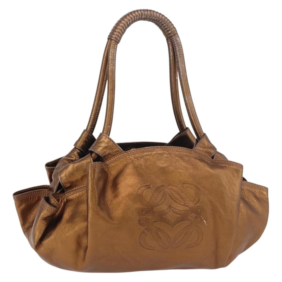 LOEWE Anagram Aire Nappa Leather Handbag Gold Spain (1 of 18)