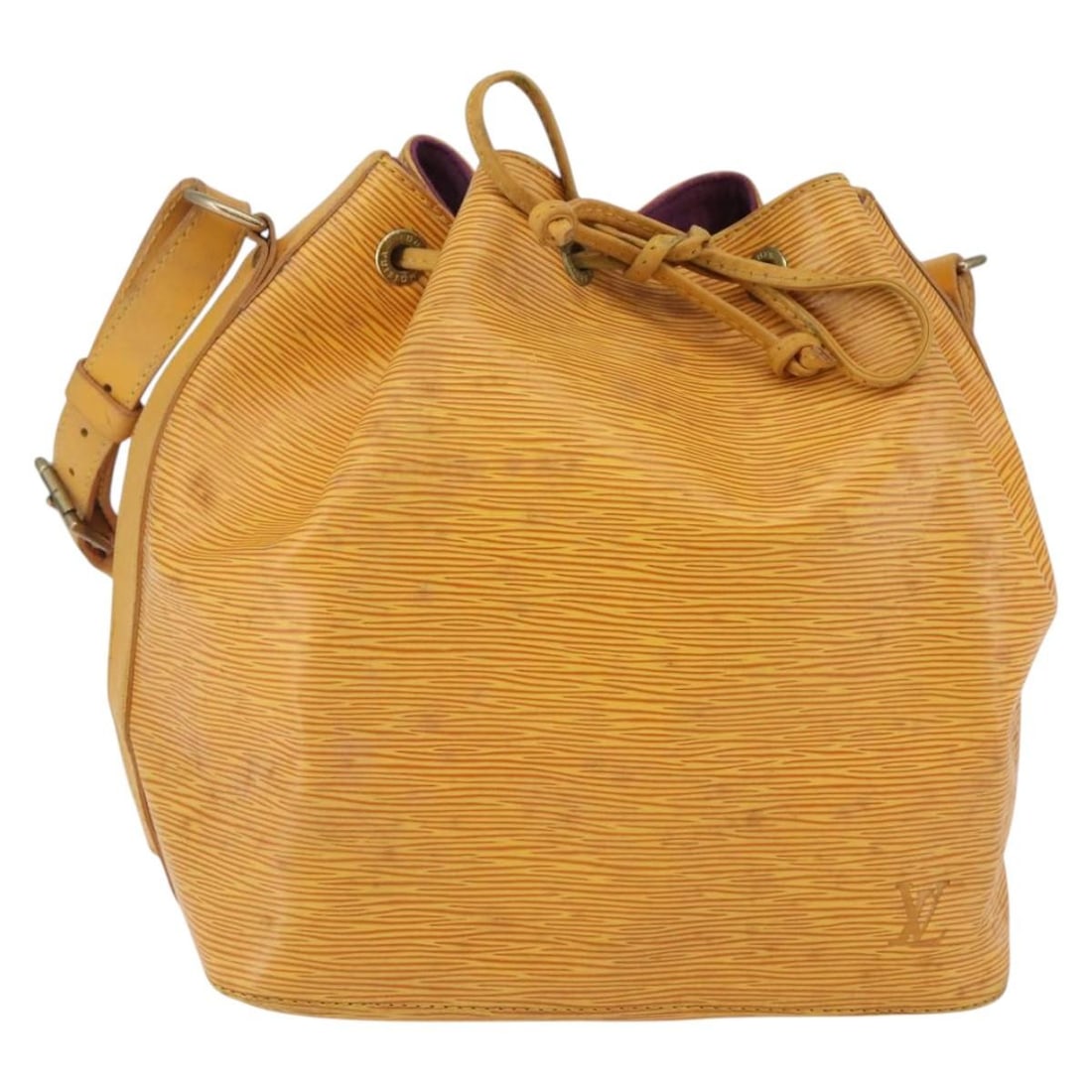 Louis Vuitton Epi Petit Noe Yellow Shoulder Bag M44109 Authentic: Louis Vuitton Epi Petit Noe Yellow Shoulder Bag M44109 Authentic Introducing the Louis Vuitton Epi Petit Noe Shoulder Bag, a timeless piece crafted in France with exquisite Epi leather in a vibrant ye