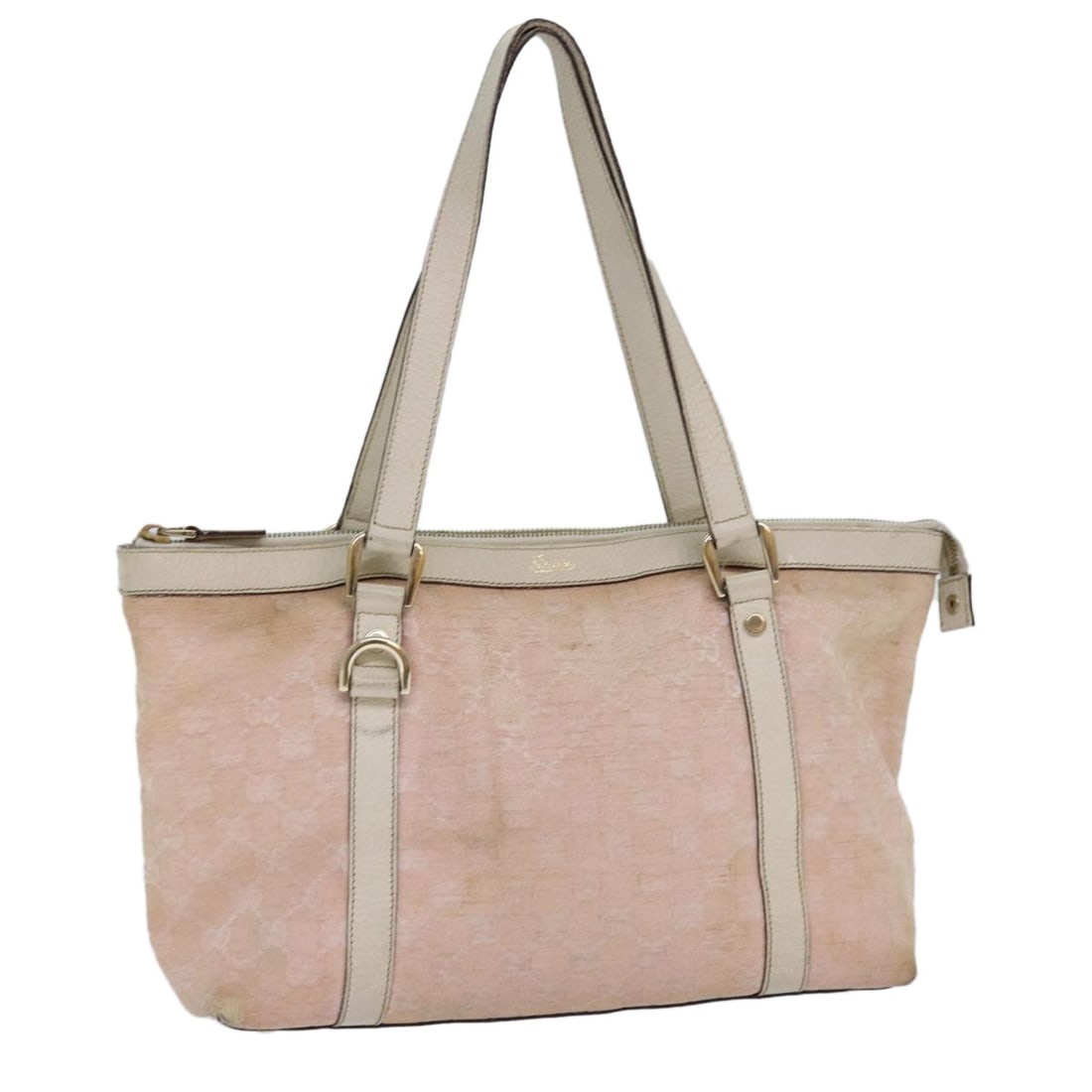 Gucci 141470 Pink GG Canvas Womens Tote: Gucci 141470 Pink GG Canvas Womens Tote Authentic Gucci tote bag in pink GG canvas with a structured everyday silhouette and dual handles. Made in Italy, this women's bag is offered without the origin