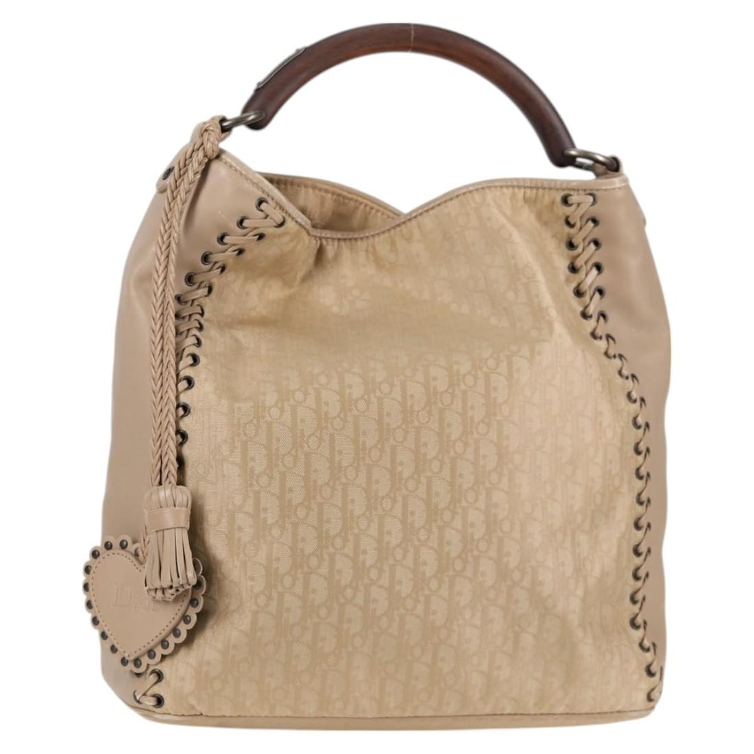 Christian Dior Trotter Canvas Beige Handbag with Guarantee Card: Christian Dior Trotter Canvas Beige Handbag with Guarantee Card Christian Dior handbag in beige Trotter canvas with a structured everyday silhouette. Made in Italy, this women's bag includes the guara