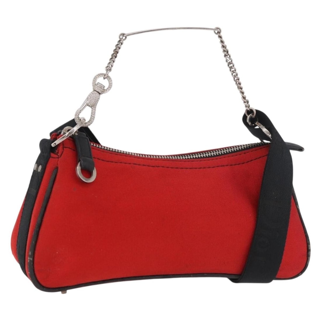 Christian Dior silver red canvas shoulder bag Italy: Christian Dior silver red canvas shoulder bag Italy This Christian Dior Hardcore shoulder bag features a striking silver and red canvas exterior. Designed for women, the bag is made in Italy and offer