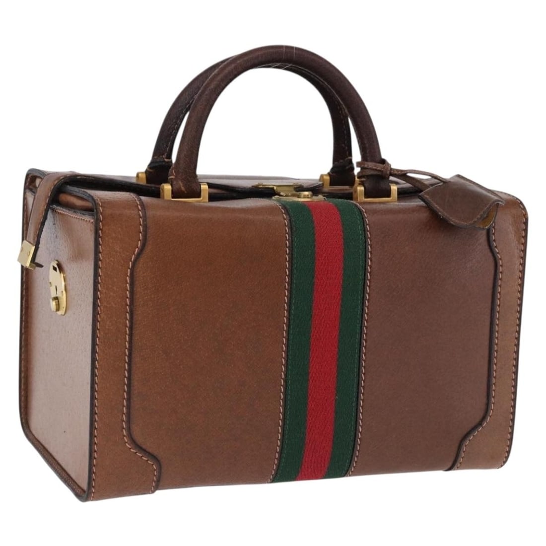 Gucci Brown Leather Handbag with Gold Tone Hardware and Keys (1 of 18)