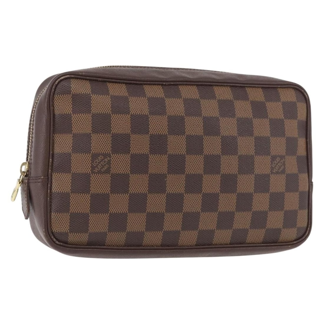 Louis Vuitton N47624 Trousse Toilette 25 Damier Ebene Clutch: Louis Vuitton N47624 Trousse Toilette 25 Damier Ebene Clutch Louis Vuitton Damier Ebene Trousse Toilette 25 clutch bag in Damier Ebene canvas. The item is made in Spain and identified with product no.