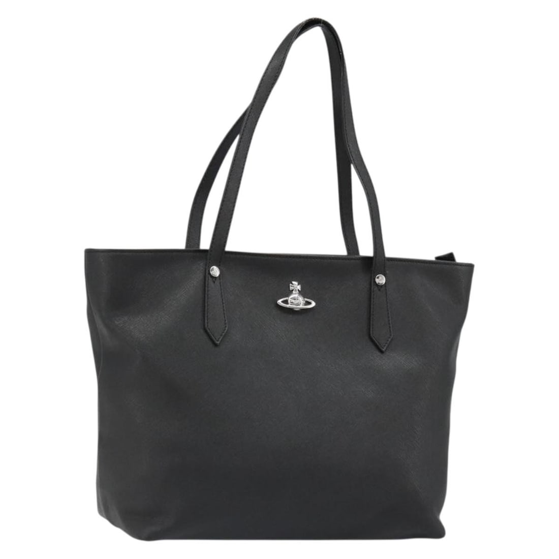 Black Leather Handbag Vivienne Westwood Silver Tone Italy (1 of 18)