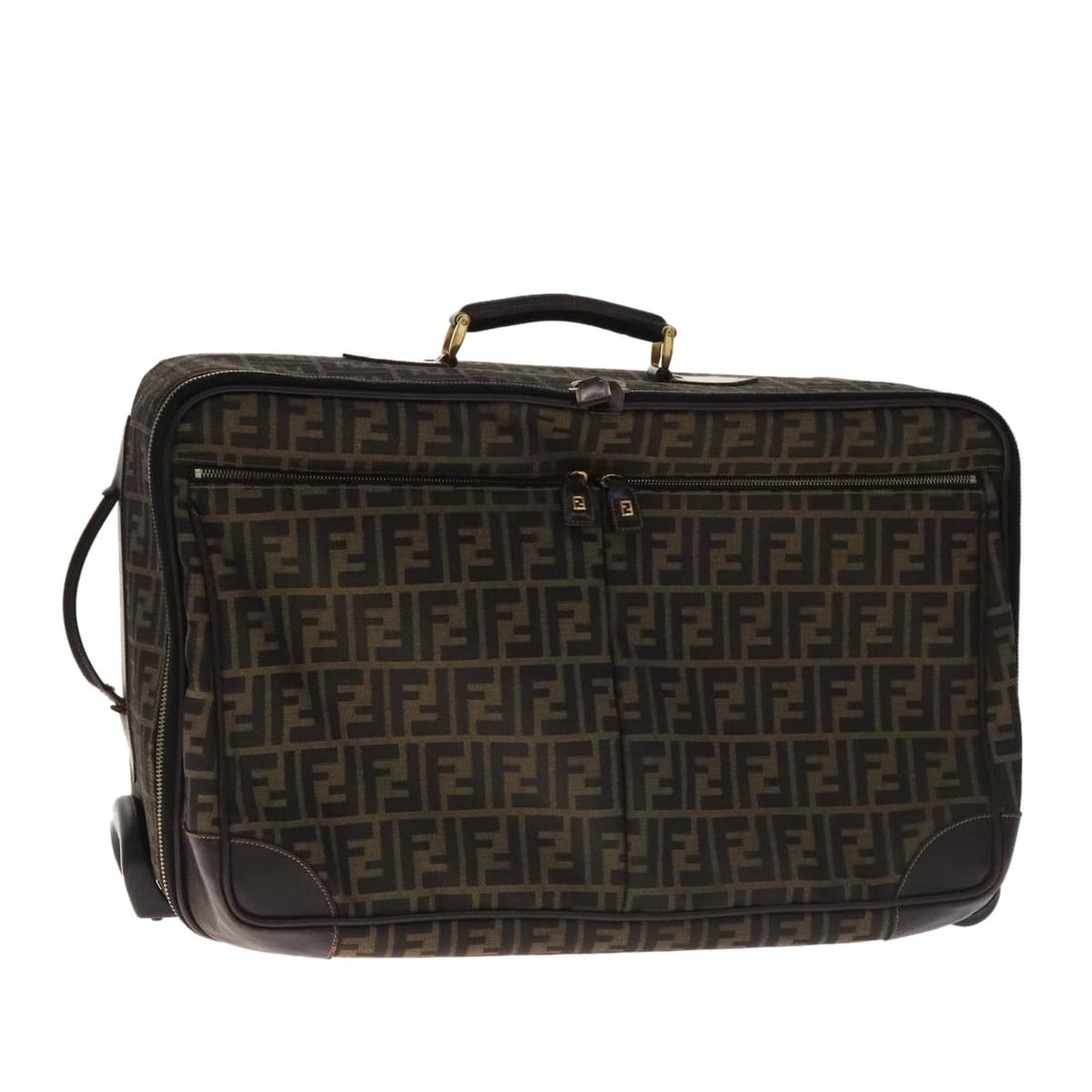 FENDI Zucca Canvas Boston Bag Black Brown Italy (1 of 18)
