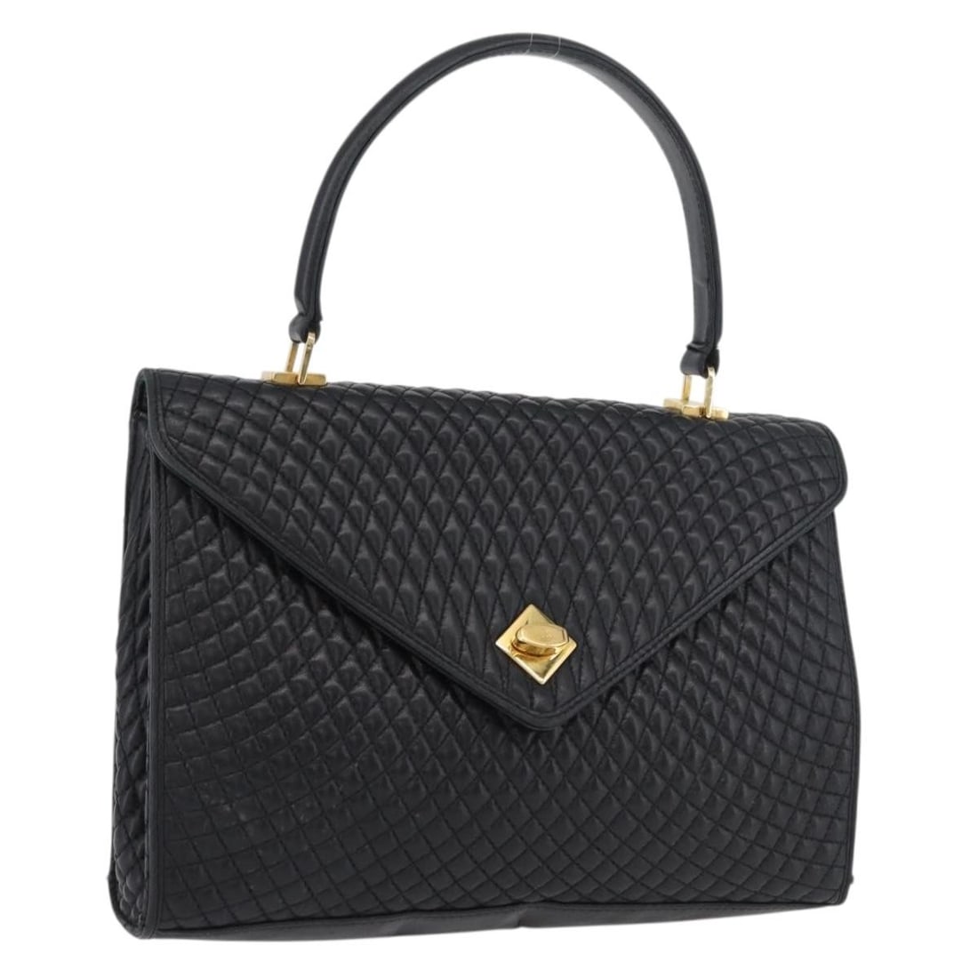 BALLY black gold quilted leather women s handbag: BALLY black gold quilted leather women s handbag This BALLY quilted handbag is crafted from black and gold leather, offering a stylish and sophisticated look. Designed for women, it features a structu