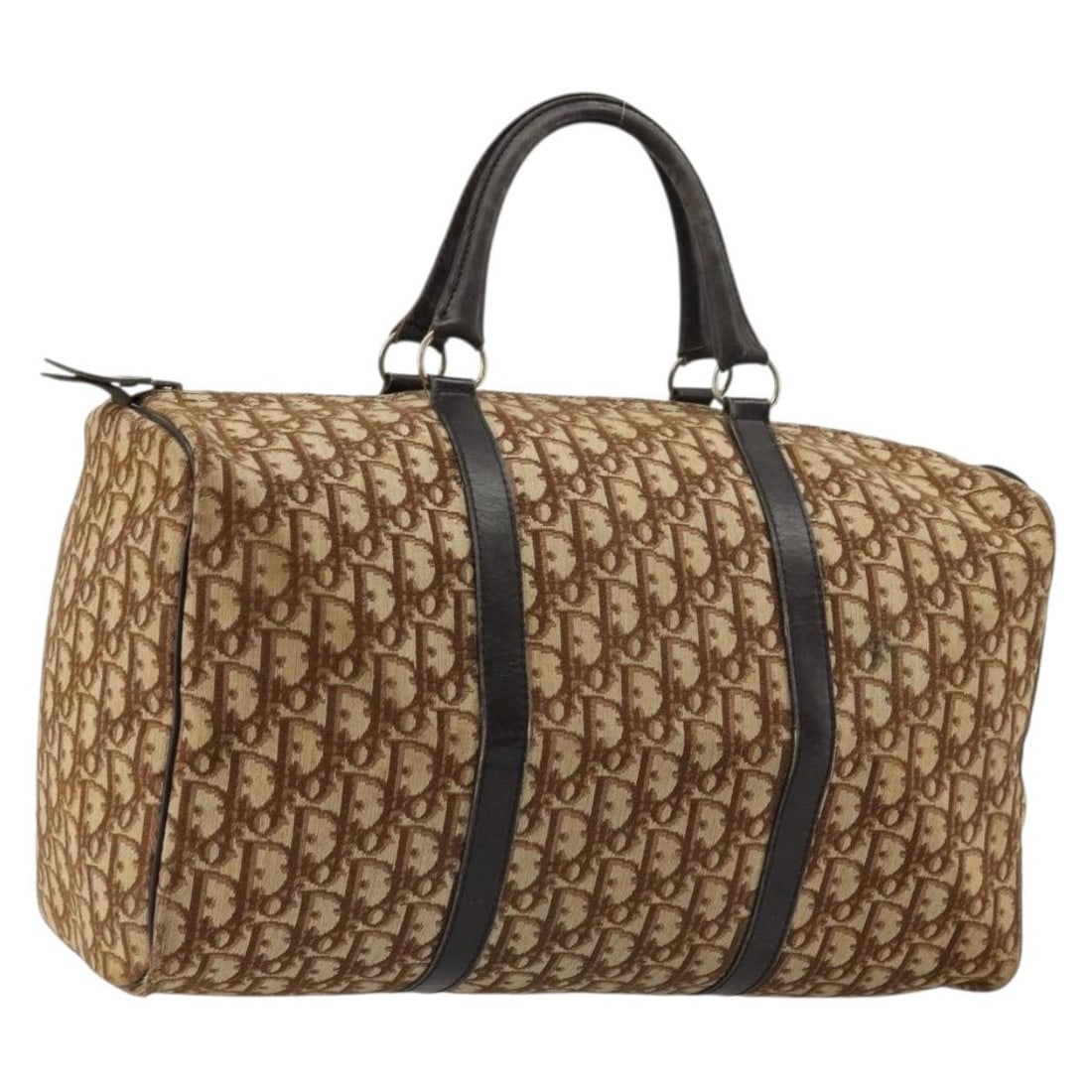 Christian Dior Trotter Boston Bag in Beige Gold Canvas: Christian Dior Trotter Boston Bag in Beige Gold Canvas Christian Dior Trotter Canvas Boston Bag in beige and gold, made in France. This Boston bag features Trotter canvas construction and comes with t