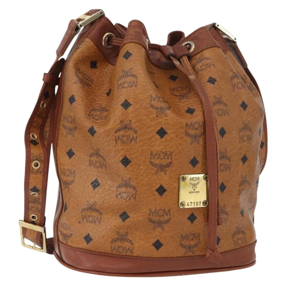 MCM Brown PVC Leather Logogram Shoulder Bag with Dust Bag and Padlock (1 of 18)