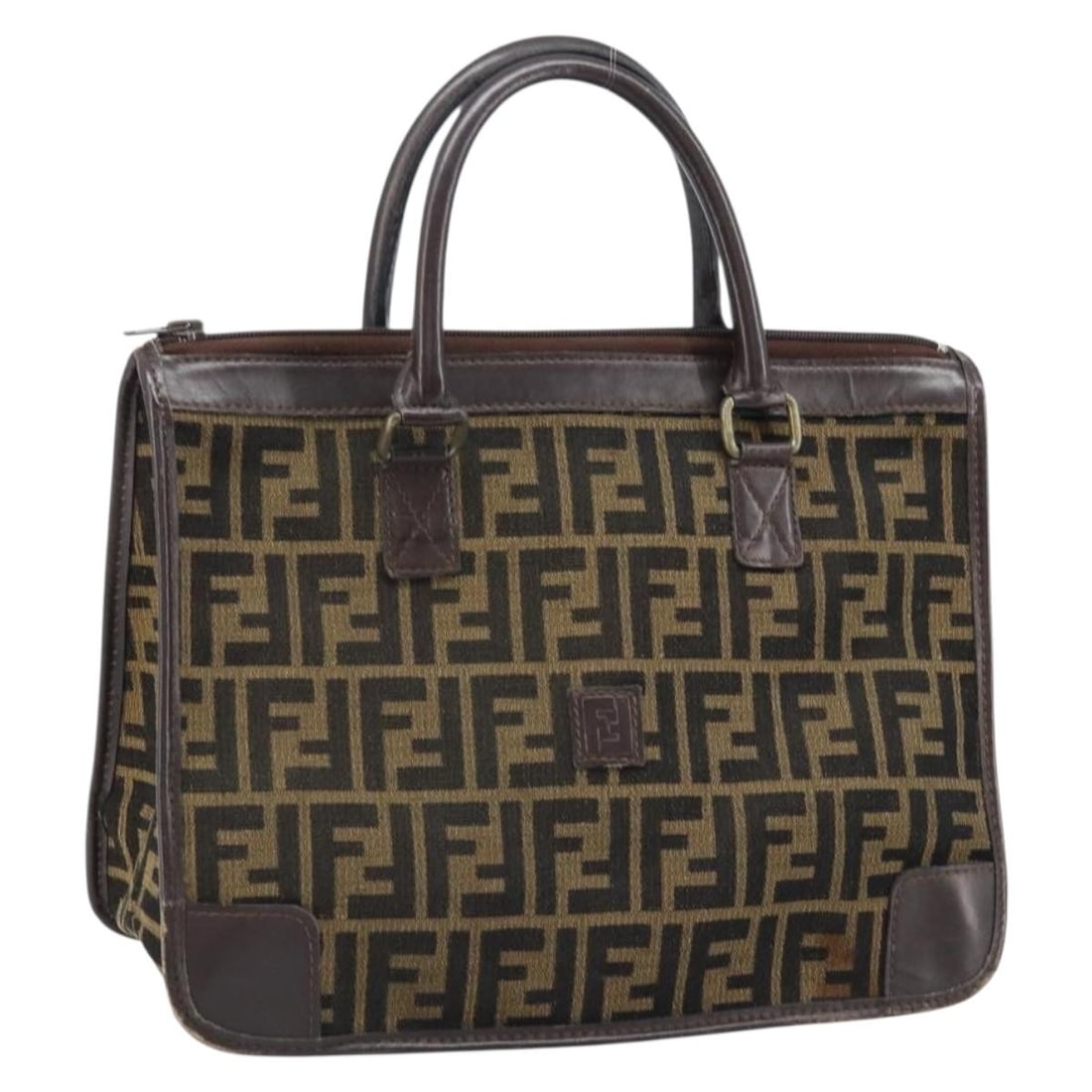 Fendi Zucca Canvas Black Brown Women s Tote Bag Italy (1 of 18)
