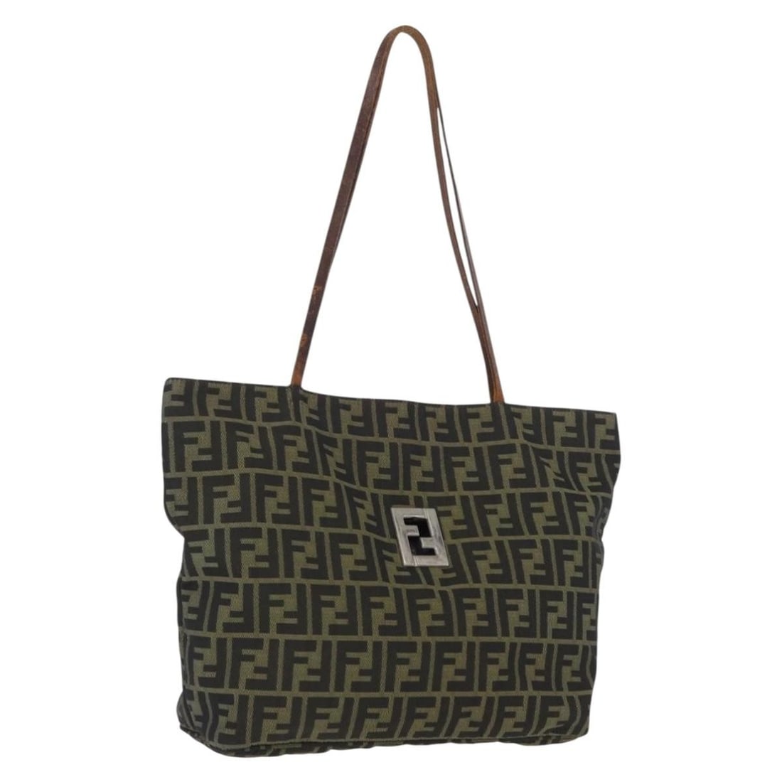 FENDI Zucca Canvas Women Tote Brown Black Italy: FENDI Zucca Canvas Women Tote Brown Black Italy This FENDI Zucca Canvas Tote Bag features the iconic brown and black Zucca canvas exterior. Designed for women, it offers a spacious interior and sturdy
