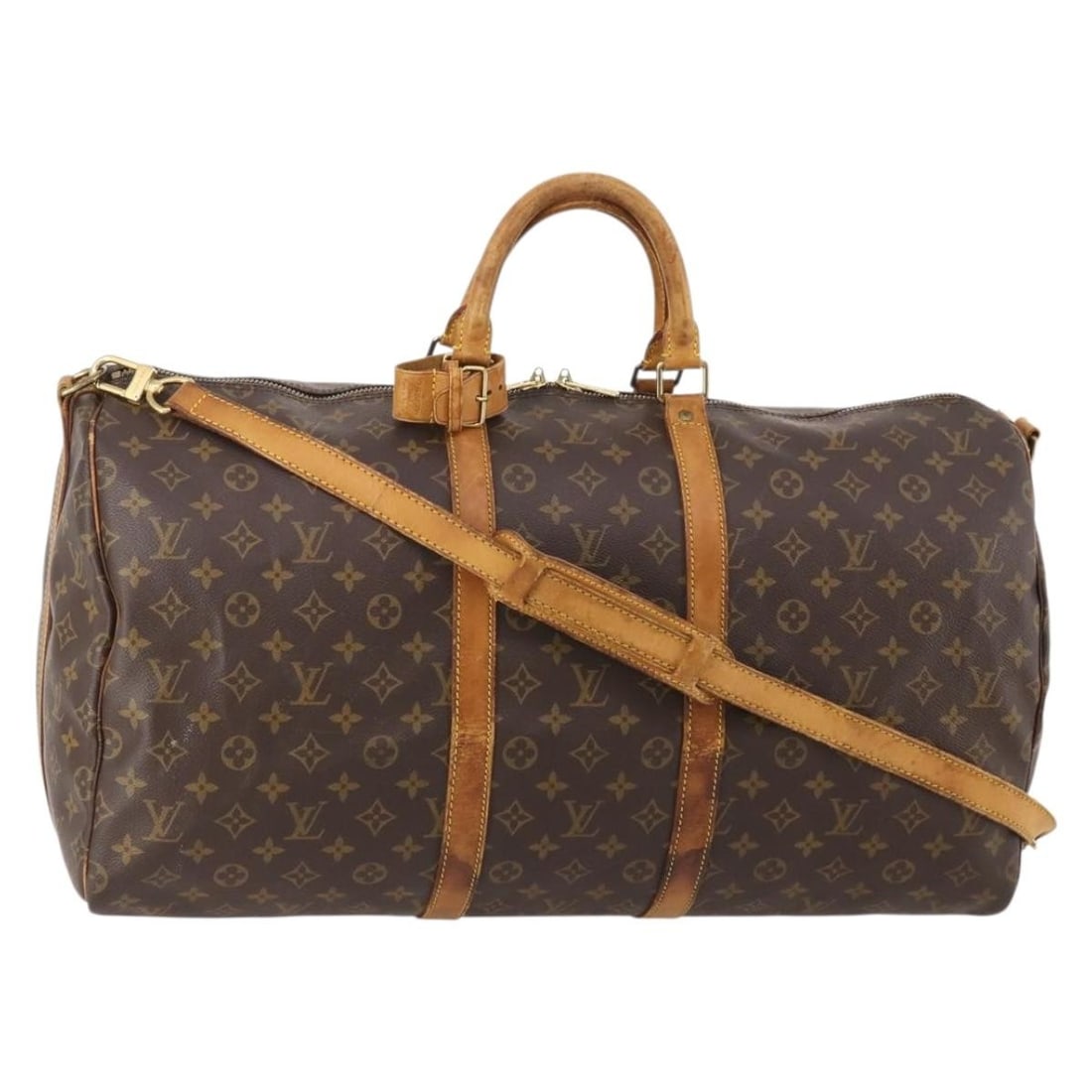 Louis Vuitton M41414 Keepall 55 Monogram Canvas Boston Bag Strap: Louis Vuitton M41414 Keepall 55 Monogram Canvas Boston Bag Strap Louis Vuitton Monogram Keepall Bandouliere 55 Boston Bag in Monogram Canvas, made in France. This women's bag comes in the Boston Bag s