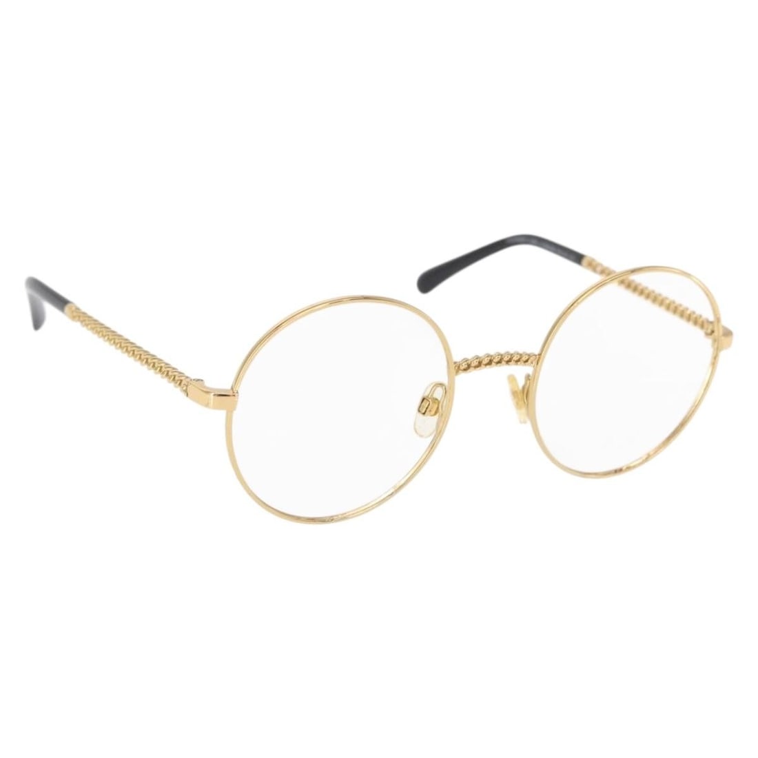CHANEL Gold Metal Sunglasses Frames Authentic 153002: CHANEL Gold Metal Sunglasses Frames Authentic 153002 Elevate your eyewear collection with these authentic CHANEL sunglasses frames, crafted in Italy from durable metal in a luxurious gold finish. Desi