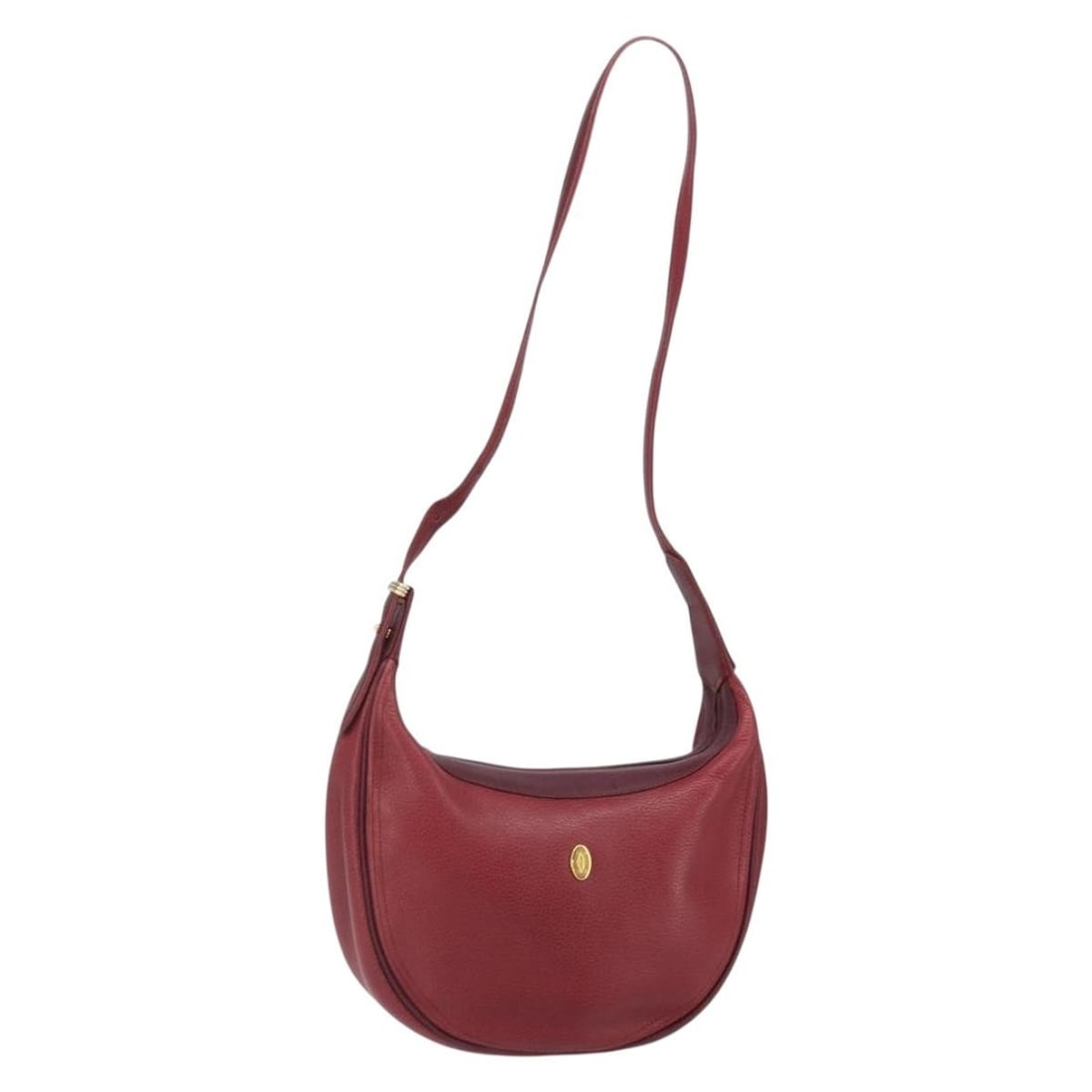 Cartier Must Line Bordeaux Leather Shoulder Bag Gold Hardware Womens Italy: Cartier Must Line Bordeaux Leather Shoulder Bag Gold Hardware Womens Italy This Cartier Must Line shoulder bag is crafted from bordeaux leather with gold-tone accents. Designed for women, it features 